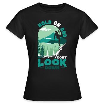 Ne regardez pas vers le bas le bloc, l’escalade. - T-shirt Femme - noir - Devant - AI Model Female 172 dark (172cm)