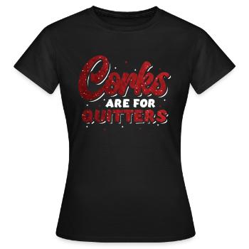 Korken sind für Quitters ,lustiges Weinfest. - Frauen T-Shirt - Schwarz - Vorne - AI Model Female 172 dark (172cm)
