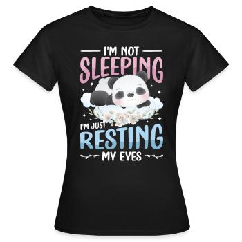 Je ne dors pas, je repose juste mes yeux. - T-shirt Femme - noir - Devant - AI Model Female 172 dark (172cm)