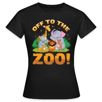 Auf zum Zoo - Frauen T-Shirt - Schwarz - Vorne - AI Model Female 172 dark (172cm)
