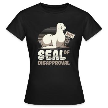Sceau de rejet dire non. - T-shirt Femme - noir - Devant - AI Model Female 172 dark (172cm)