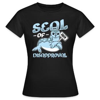 Sceau de rejet dire non. - T-shirt Femme - noir - Devant - AI Model Female 172 dark (172cm)