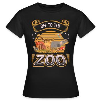 Auf zum Zoo - Frauen T-Shirt - Schwarz - Vorne - AI Model Female 172 dark (172cm)
