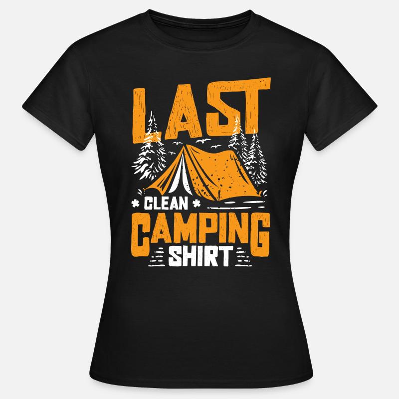 Funny Caper, last clean camping. - Women's T-Shirt - black