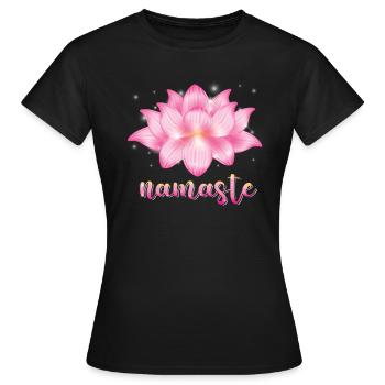 Yoga Meditation Lotusblume Namaste Yoga - Frauen T-Shirt - Schwarz - Vorne - AI Model Female 172 dark (172cm)