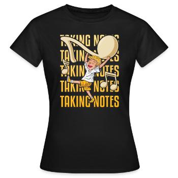 Notizen machen Wortspiele Lustiger Musiklehrer - Frauen T-Shirt - Schwarz - Vorne - AI Model Female 172 dark (172cm)