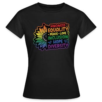 Droits de l’homme, justice sociale - T-shirt Femme - noir - Devant - AI Model Female 172 dark (172cm)