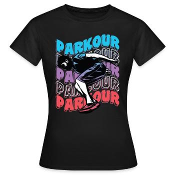 Freelaufender Parkour - Frauen T-Shirt - Schwarz - Vorne - AI Model Female 172 dark (172cm)