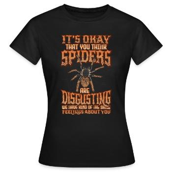 Les araignées ne sont pas dégoûtantes - Spider Lover - T-shirt Femme - noir - Devant - AI Model Female 172 dark (172cm)