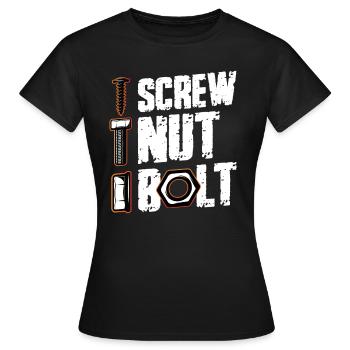 Mécanicien de boulon d’écrou à vis - T-shirt Femme - noir - Devant - AI Model Female 172 dark (172cm)