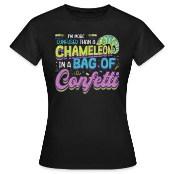 Verwirrter Als Ein Chamäleon - Frauen T-Shirt - Schwarz - Vorne - AI Model Female 172 dark (172cm)