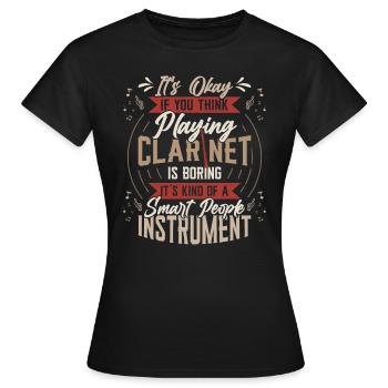 Clarinet playing clarinet - Women's T-Shirt - black - Front - AI Model Female 172 dark (172cm)
