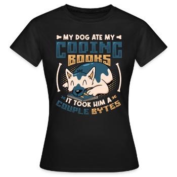 Dog Bytes Code Programmation de blagues informatiques - T-shirt Femme - noir - Devant - AI Model Female 172 dark (172cm)
