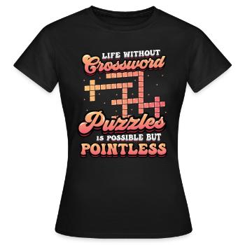 Mots croisés Amateurs de mots croisés - T-shirt Femme - noir - Devant - AI Model Female 172 dark (172cm)