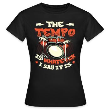 Das Tempo Ist, Was Immer Ich Sage, Es Ist Rockband - Frauen T-Shirt - Schwarz - Vorne - AI Model Female 172 dark (172cm)