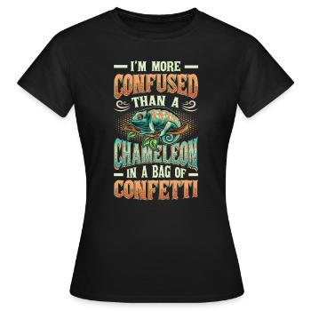 Verwirrter Als Ein Chamäleon - Frauen T-Shirt - Schwarz - Vorne - AI Model Female 172 dark (172cm)