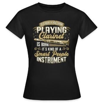 Clarinet playing clarinet - Women's T-Shirt - black - Front - AI Model Female 172 dark (172cm)