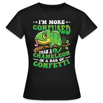 Verwirrter Als Ein Chamäleon. - Frauen T-Shirt - Schwarz - Vorne - AI Model Female 172 dark (172cm)