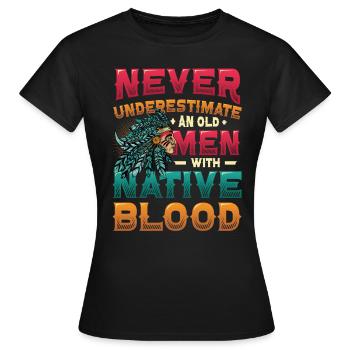 Des vieillards avec du sang indigène, des Indiens. - T-shirt Femme - noir - Devant - AI Model Female 172 dark (172cm)