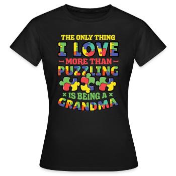 Puzzle lover grandma, puzzles. - Women's T-Shirt - black - Front - AI Model Female 172 dark (172cm)