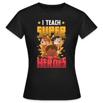 Ich Unterrichte Superhelden - Frauen T-Shirt - Schwarz - Vorne - AI Model Female 172 dark (172cm)