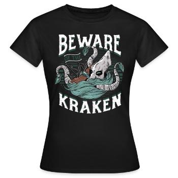 Beware of the Kraken - Women's T-Shirt - black - Front - AI Model Female 172 dark (172cm)