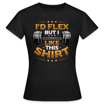 Je fléchirais mais j’aime cette chemise bodybuilder poids - T-shirt Femme - noir - Devant - AI Model Female 172 dark (172cm)