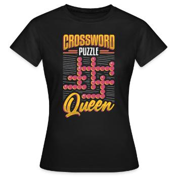 Crossword Puzzle Queen Crossword Puzzle Puzzle - Women's T-Shirt - black - Front - AI Model Female 172 dark (172cm)