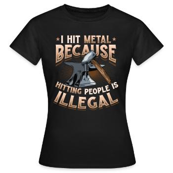 Hit Metal Blacksmith - T-shirt Femme - noir - Devant - AI Model Female 172 dark (172cm)