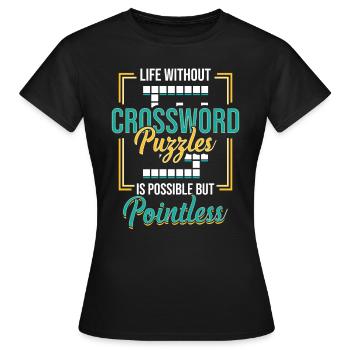 Amateurs de mots croisés, Mots croisés - T-shirt Femme - noir - Devant - AI Model Female 172 dark (172cm)
