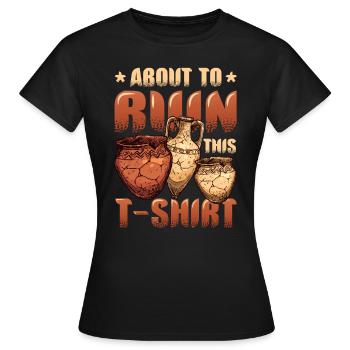 Argile de poterie en ruine - T-shirt Femme - noir - Devant - AI Model Female 172 dark (172cm)