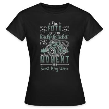 Photo, billet aller-retour, passé, photographe. - T-shirt Femme - noir - Devant - AI Model Female 172 dark (172cm)
