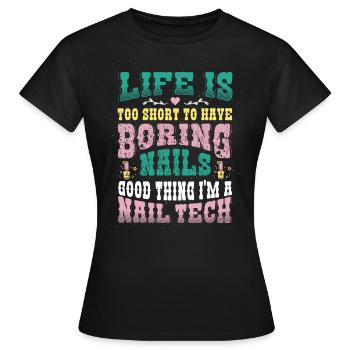 Je fais des ongles, des amoureux, des techniciens d’ongles - T-shirt Femme - noir - Devant - AI Model Female 172 dark (172cm)