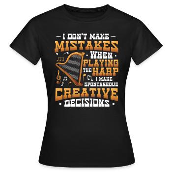 Joueur de harpe, joueur de harpe, harpe - T-shirt Femme - noir - Devant - AI Model Female 172 dark (172cm)