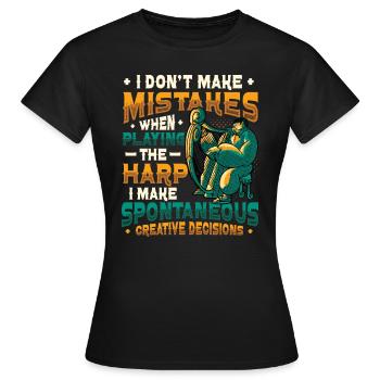 Joueur de harpe, joueur de harpe, harpe - T-shirt Femme - noir - Devant - AI Model Female 172 dark (172cm)
