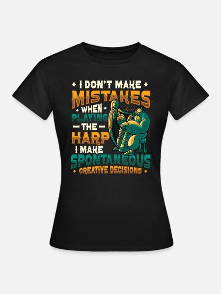 Joueur de harpe, joueur de harpe, harpe - T-shirt Femme - noir
