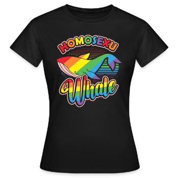 Gay Whale Rainbow Whale Lgbt - T-shirt Femme - noir - Devant - AI Model Female 172 dark (172cm)