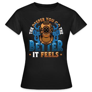 Tiefseetaucher, Gerätetauchen - Frauen T-Shirt - Schwarz - Vorne - AI Model Female 172 dark (172cm)
