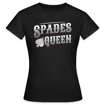 Dame de pique, jeu de cartes de pique - T-shirt Femme - noir - Devant - AI Model Female 172 dark (172cm)