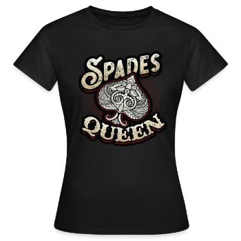 Queen of Spades, Card Game of Spades - Women's T-Shirt - black - Front - AI Model Female 172 dark (172cm)