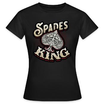Roi de pique, cartes de pique - T-shirt Femme - noir - Devant - AI Model Female 172 dark (172cm)