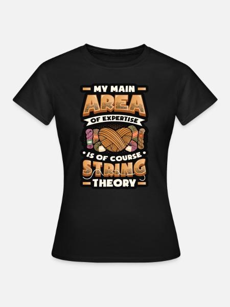 Funny Yarn Lover, Häkeln - Frauen T-Shirt - Schwarz