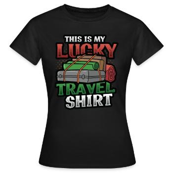 Peur de prendre l’avion, de voyager, de prendre l’avion, de prendre l’avion - T-shirt Femme - noir - Devant - AI Model Female 172 dark (172cm)