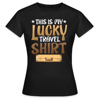 Peur de prendre l’avion, de voyager, de prendre l’avion, de prendre l’avion - T-shirt Femme - noir - Devant - AI Model Female 172 dark (172cm)