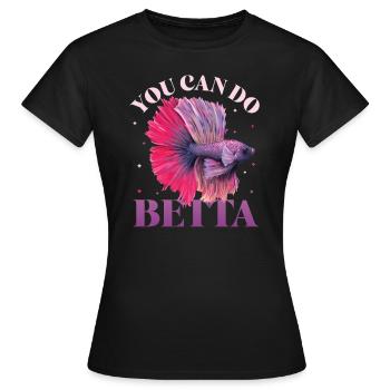 Garder le poisson betta - T-shirt Femme - noir - Devant - AI Model Female 172 dark (172cm)
