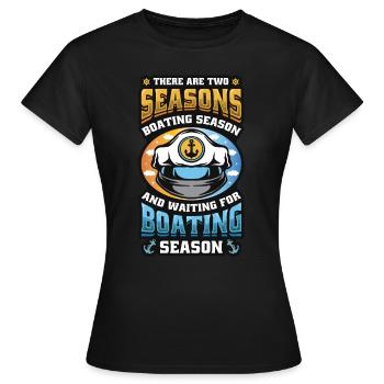 En attendant la saison de navigation, les bateliers - T-shirt Femme - noir - Devant - AI Model Female 172 dark (172cm)