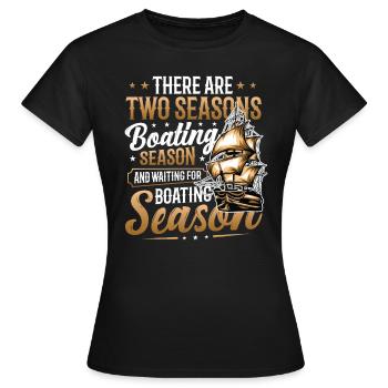 En attendant la saison de navigation, les bateliers - T-shirt Femme - noir - Devant - AI Model Female 172 dark (172cm)