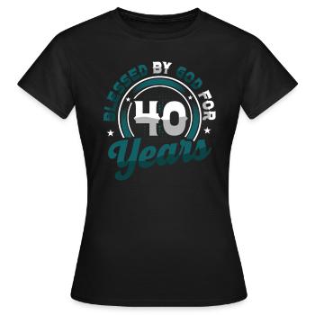 Religious by God for 40 years - Women's T-Shirt - black - Front - AI Model Female 172 dark (172cm)