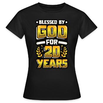 Religious by God for 20 years - Women's T-Shirt - black - Front - AI Model Female 172 dark (172cm)