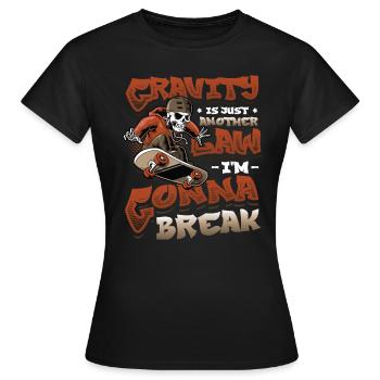 Skateboard Halfpipe, Tricks, Skateboarding - T-shirt Femme - noir - Devant - AI Model Female 172 dark (172cm)